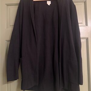 J. Crew Black Open-Front Knit Cardigan with Pockets